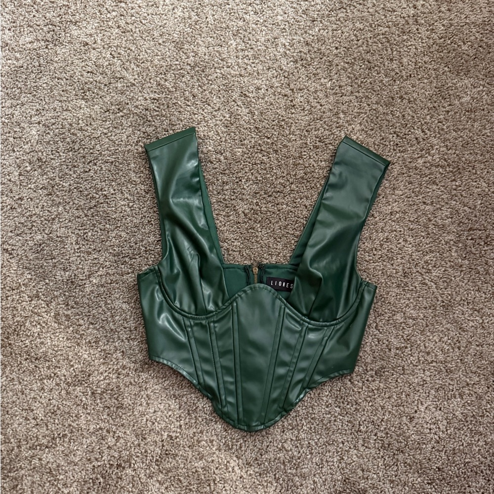 Lioness Emerald Faux Leather Top